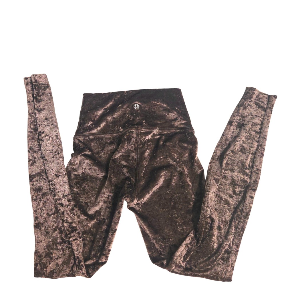 Lululemon Wunder Under High-Rise Crushed Velvet Leggings Dark Chrome Brown 28in
